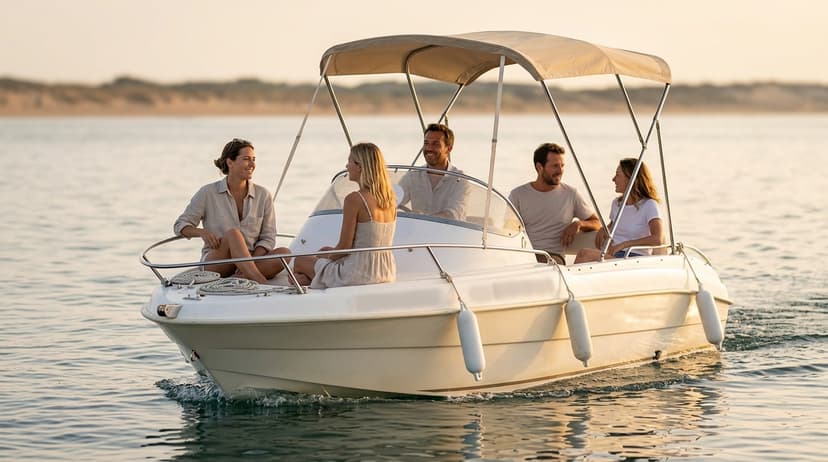 Bateau sans permis 5 places à louer à La Grande-Motte — briefing inclus, carburant compris, Hérault